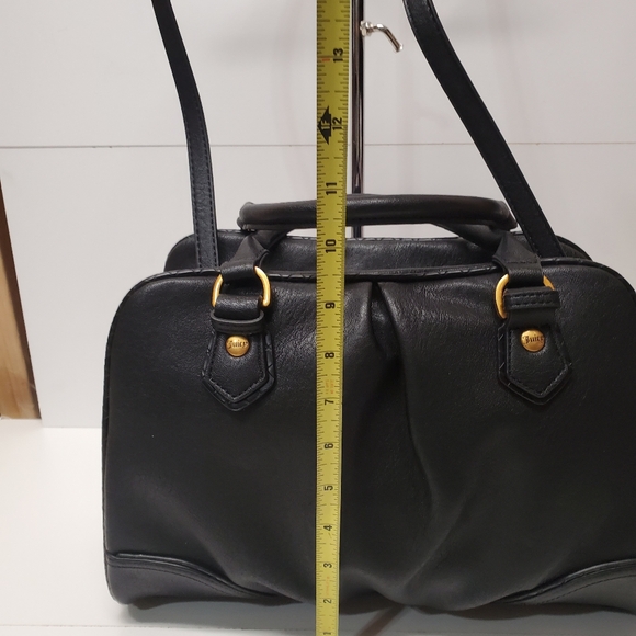 Juicy Couture Liquorice Romance Satchel Handbag with White Bow And Heart Charm - Picture 4 of 8